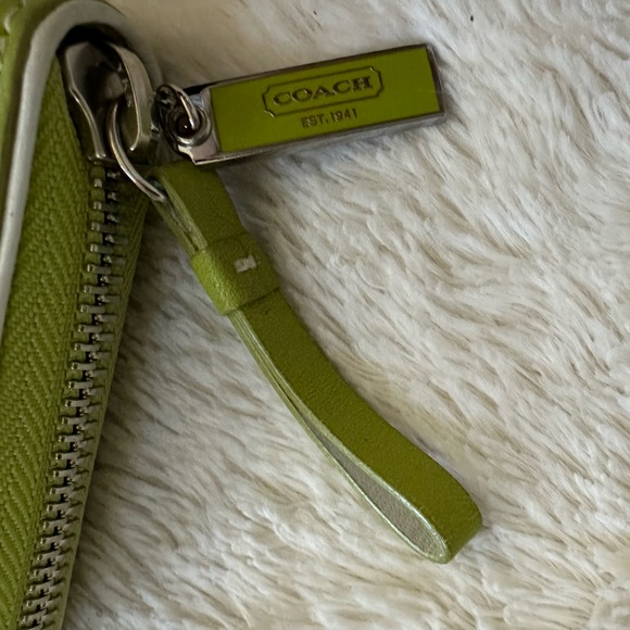 Coach Zip Around Perforated Leather Clutch Wallet - Picture 6 of 10